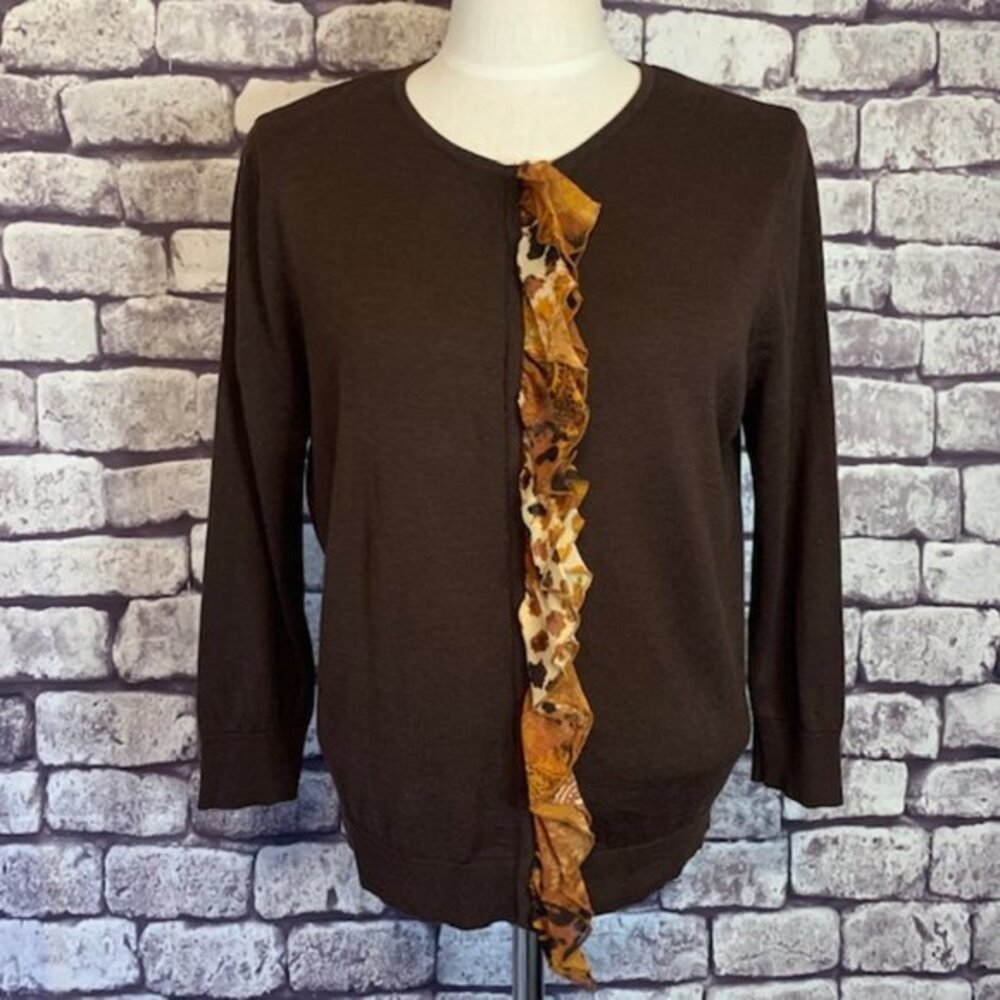 August Silk Brown Sweater Size Large